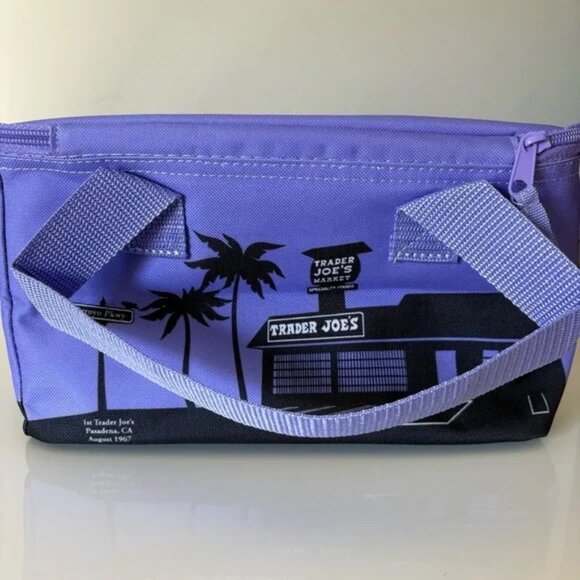 Trader Joe's Mini Insulated Tote Bag Purple Color Limited Edition SOLD OUT - Picture 3 of 13